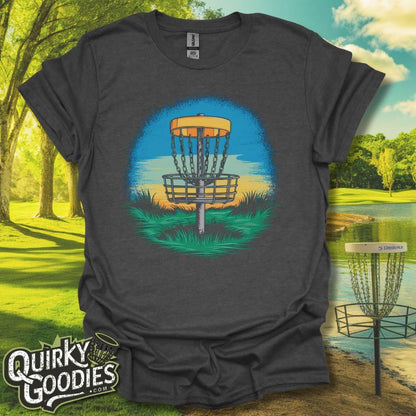 Disc Golf Basket Scene T-Shirt