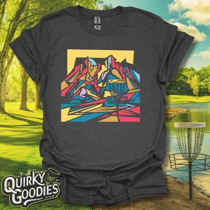 Disc Golf Basket Modern Abstract Cubism T-Shirt