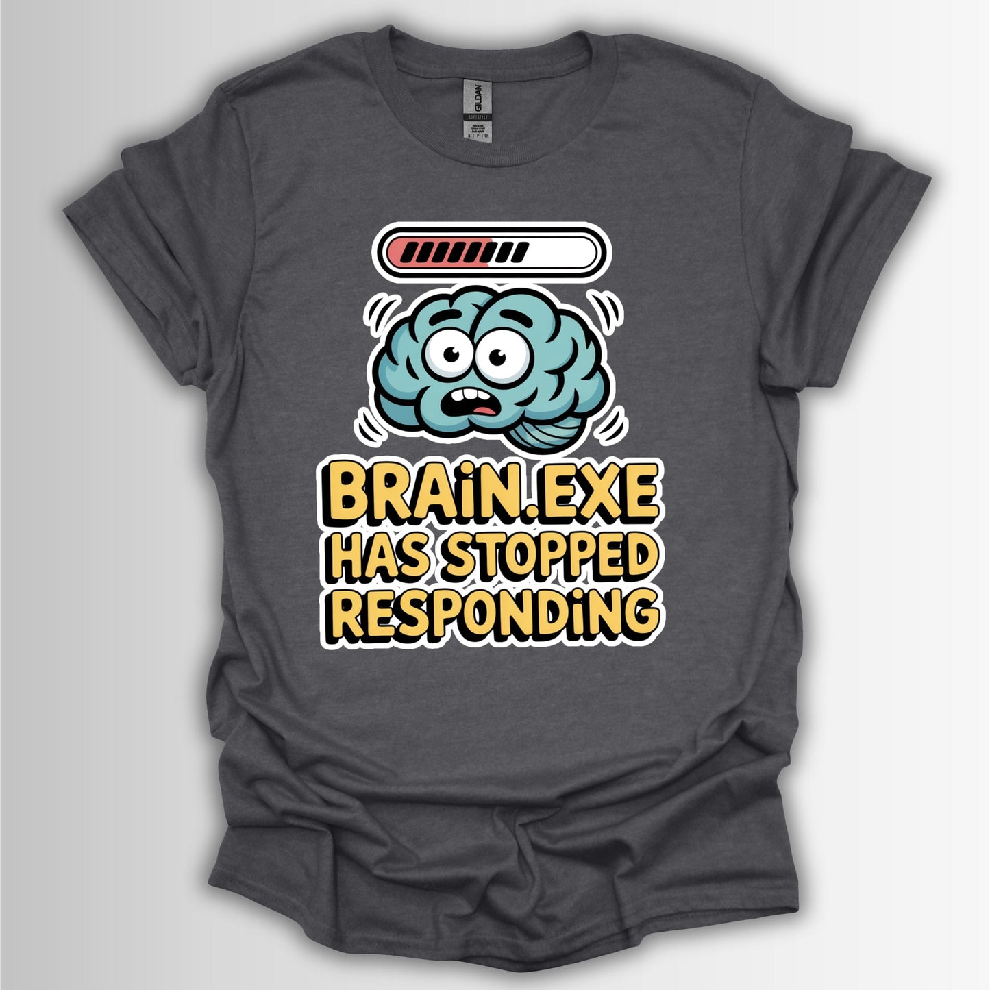 Brain.exe Has Stopped Responding  – Funny ADHD T-Shirt Funny Graphic T-Shirt for Tech Lovers, Humor Tee, Brain Humor Shirt, Geek Gift, Casual Wear, Unisex Softstyle Tee, Quirky Shirt