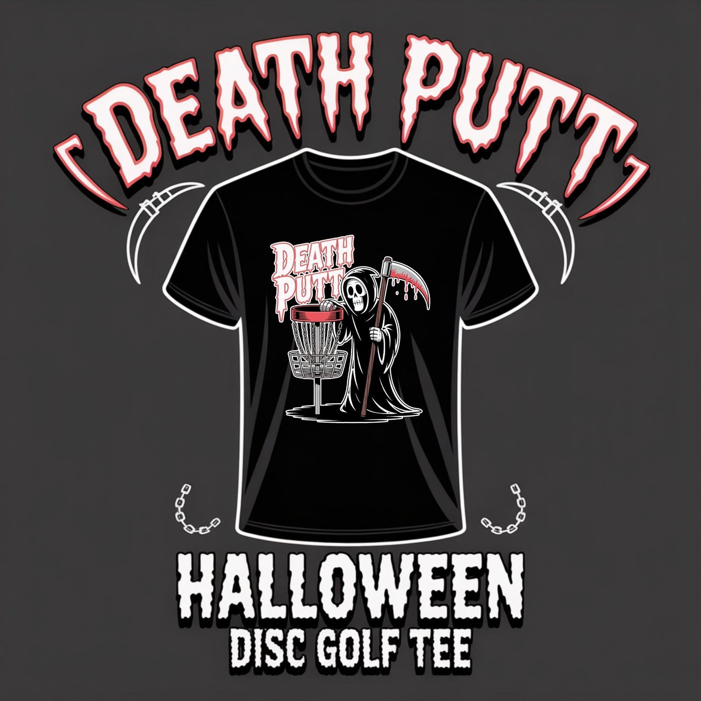 Death Putt Grim Reaper Disc Golf T-Shirt