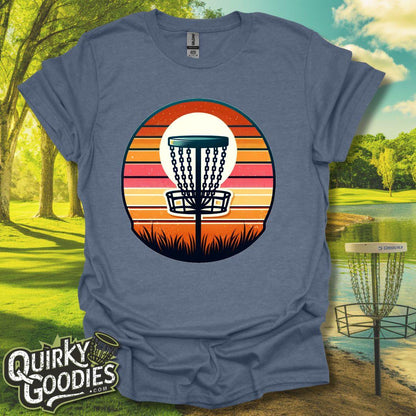 Vintage-Inspired Disc Golf - "Retro Sunset Disc Golf" Unisex T-shirt - Gifts for him - Gifts for her