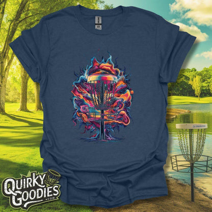 Funny Disc Golf Shirt - Disc Golf Basket Abstract - Unisex Jersey Short Sleeve Tee