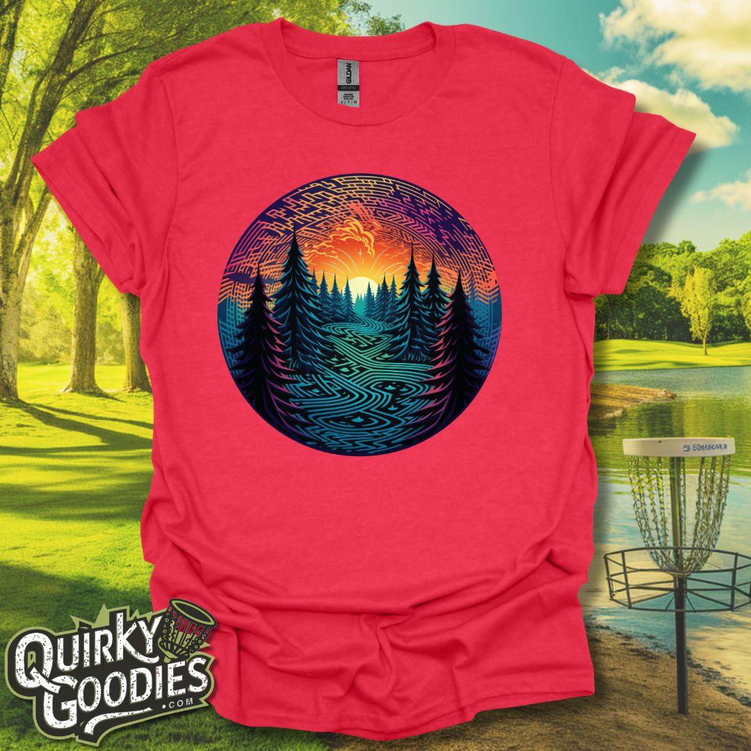 Colorful Trees Pattern T-Shirt Heather red