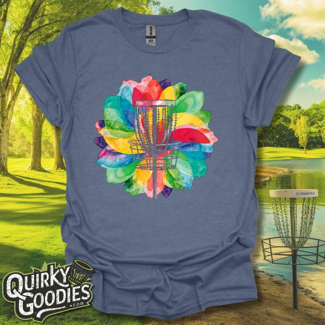 Disc Golf Basket Watercolor v2 T-Shirt