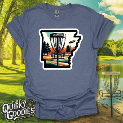 Arkansas Disc Golf Shirt T-Shirt Heather Indigo