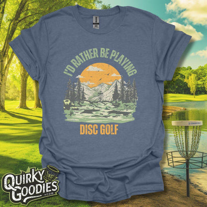 Vintage Disc Golf Shirt - "I'd Rather Be Playing Disc Golf" T-Shirt