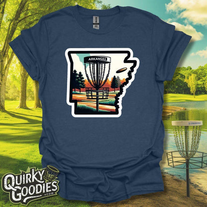 Arkansas Disc Golf Shirt T-Shirt Heather Navy