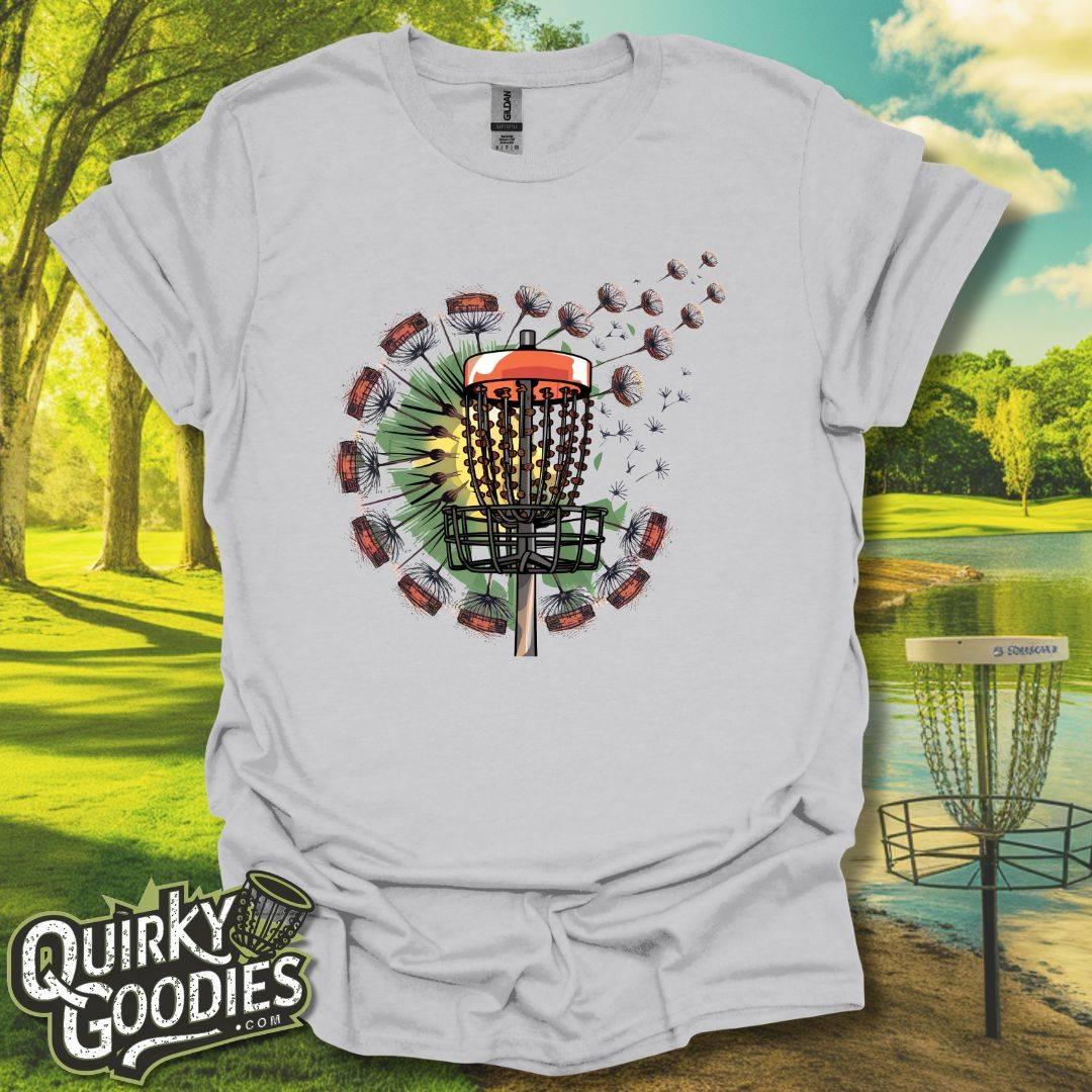 Dandelion Disc Golf Baskets T-Shirt ice Gray