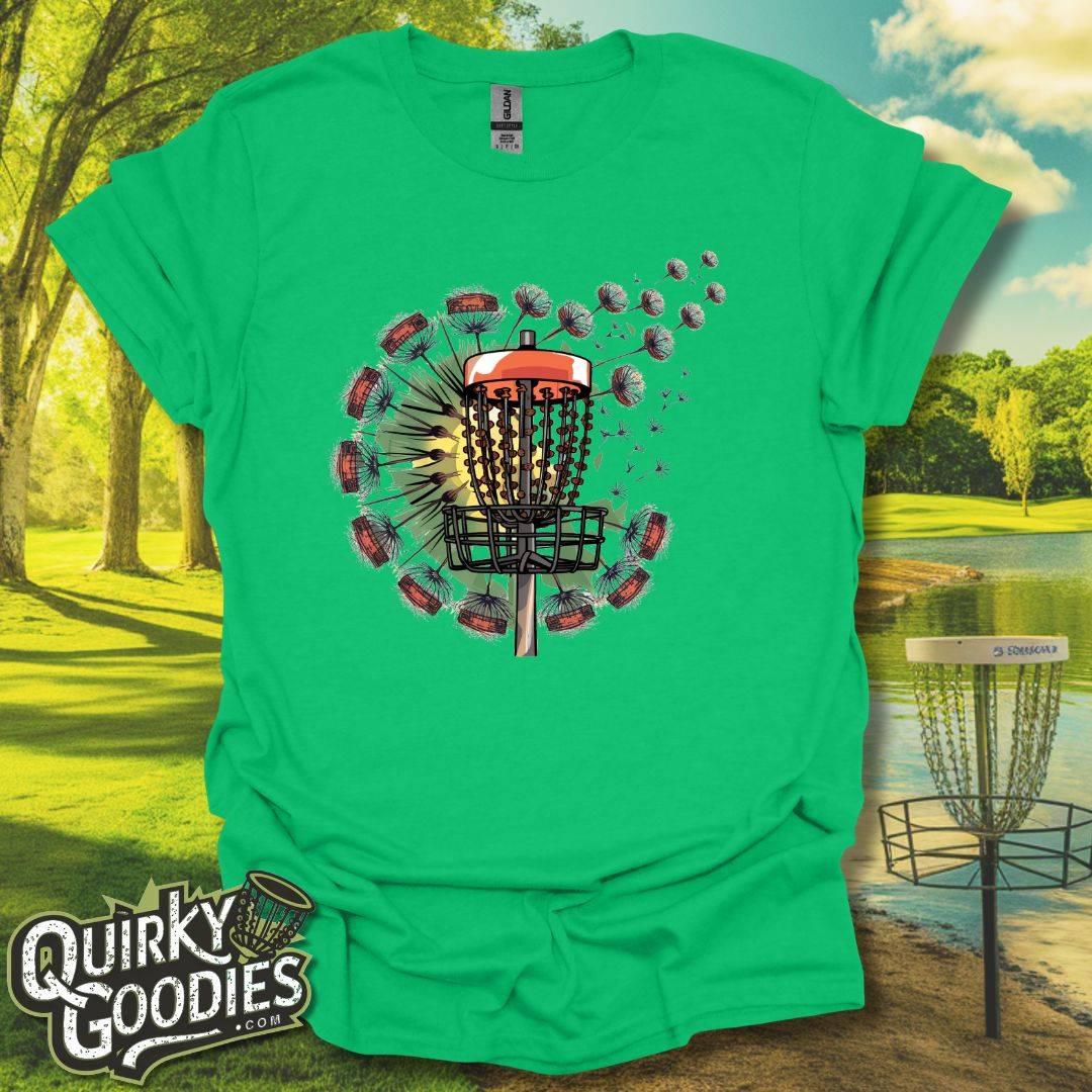 Dandelion Disc Golf Baskets T-Shirt Irish green