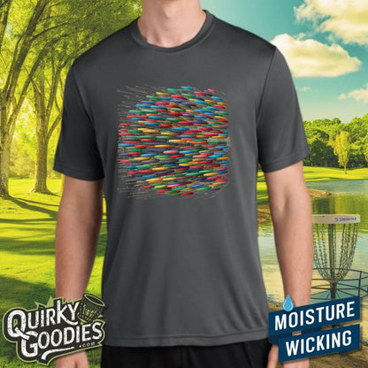 Disc Golf Flight Paths - Sweat-Wicking T-Shirt