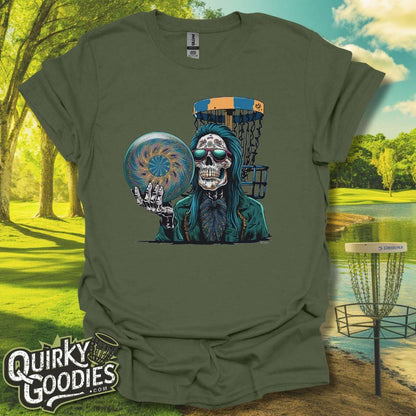 Disc Golf Basket Skeleton T-Shirt