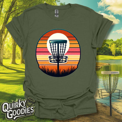 Vintage-Inspired Disc Golf - "Retro Sunset Disc Golf" Unisex T-shirt - Gifts for him - Gifts for her