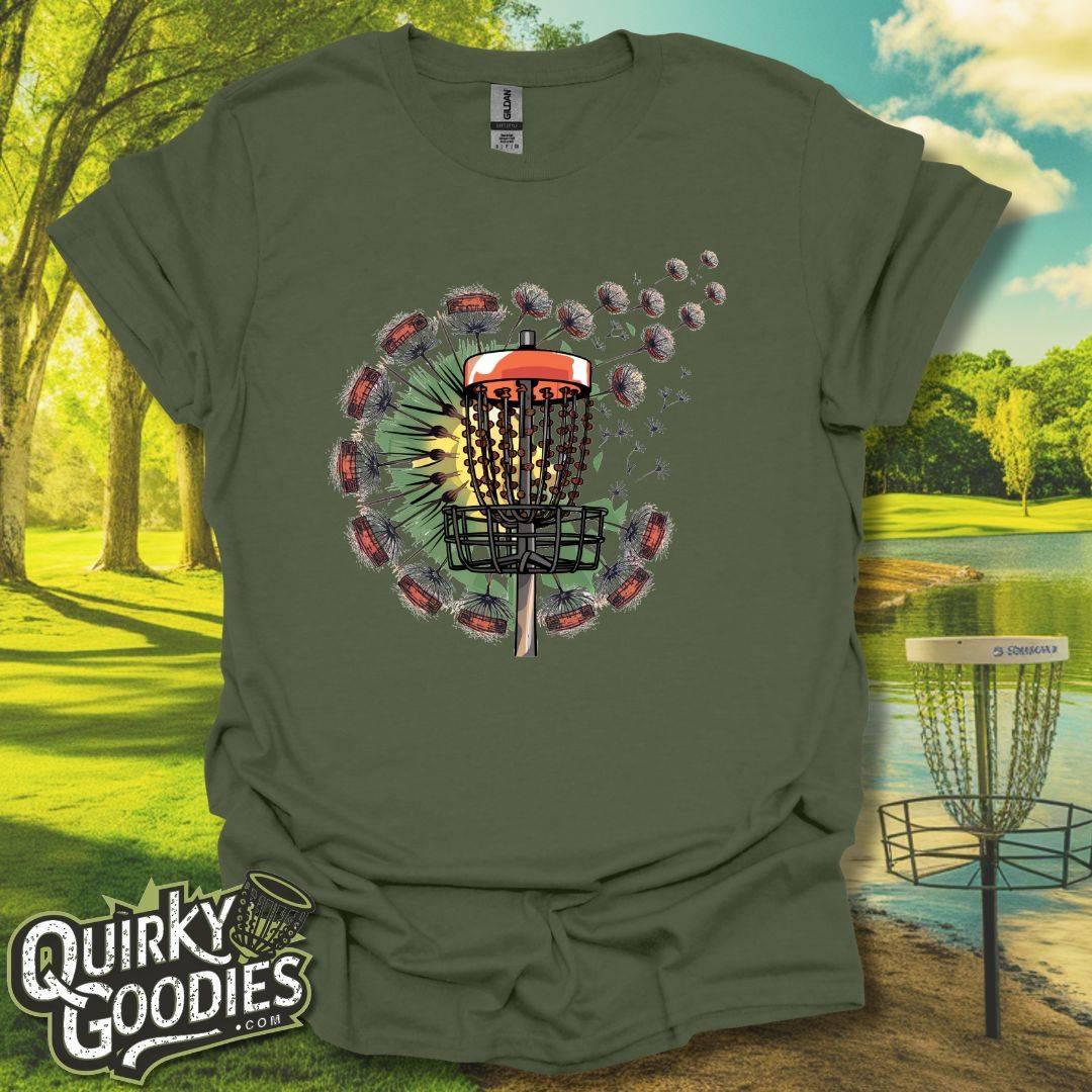 Dandelion Disc Golf Baskets T-Shirt Military Green