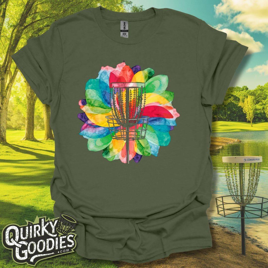 Disc Golf Basket Watercolor v2 T-Shirt