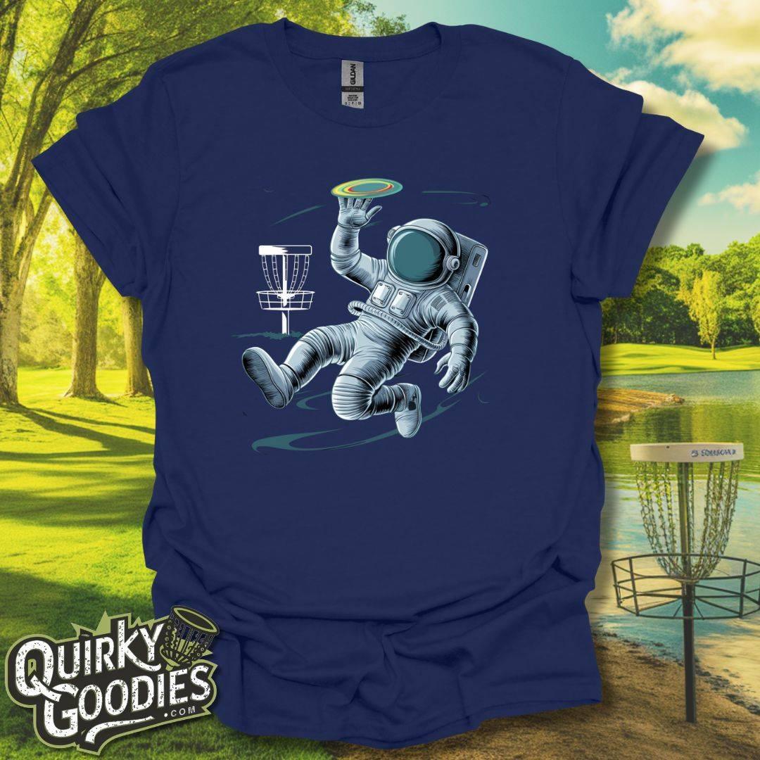 Astronaut Playing Disc Golf In Space T-Shirt