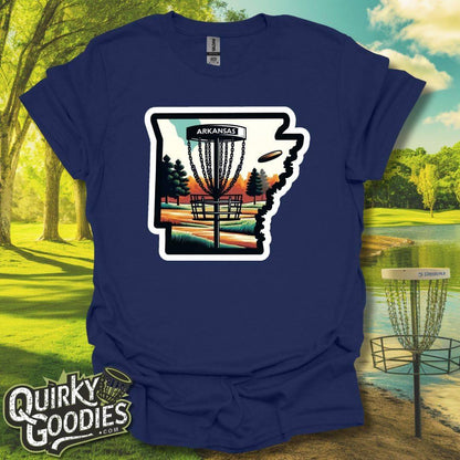 Arkansas Disc Golf Shirt T-Shirt Navy