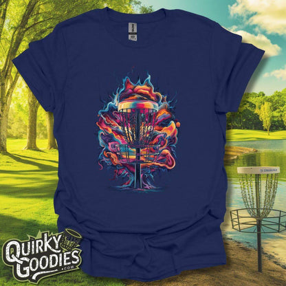 Funny Disc Golf Shirt - Disc Golf Basket Abstract - Unisex Jersey Short Sleeve Tee