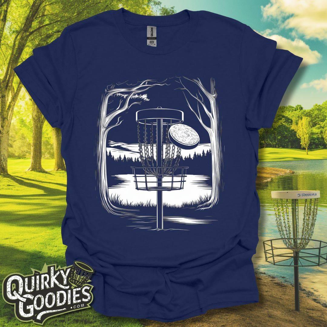 Monochromatic Disc Golf Scene T-Shirt