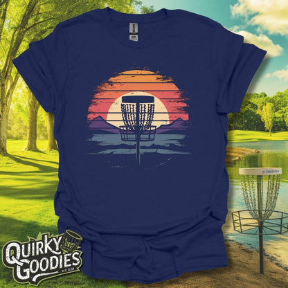 Fun Disc Golf Basket Shirt - Sunset Vintage v2 T-Shirt