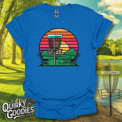 Retro 8 bit Sunset Basket - T-Shirt