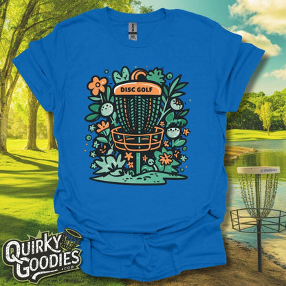 Disc Golf Basket Flowers T-Shirt