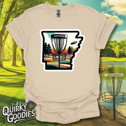 Arkansas Disc Golf Shirt T-Shirt Sand