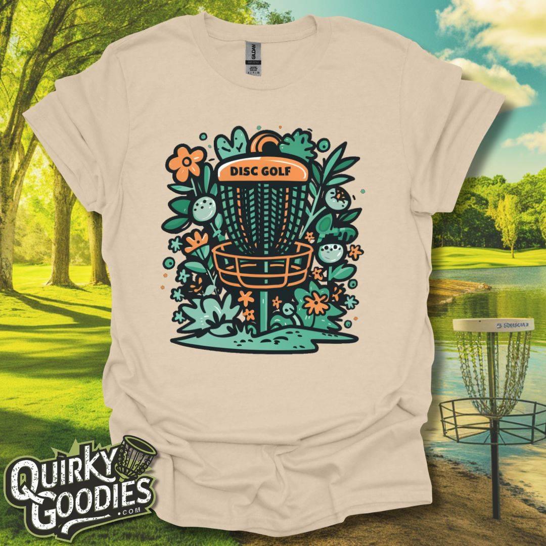 Disc Golf Basket Flowers T-Shirt