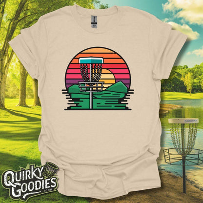 Retro 8 bit Sunset Basket - T-Shirt