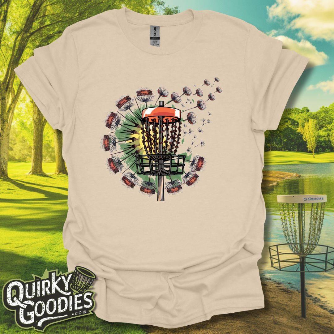 Dandelion Disc Golf Baskets T-Shirt Sand