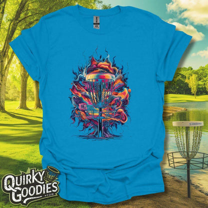 Funny Disc Golf Shirt - Disc Golf Basket Abstract - Unisex Jersey Short Sleeve Tee