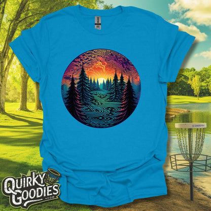 Colorful Trees Pattern T-Shirt Sapphire