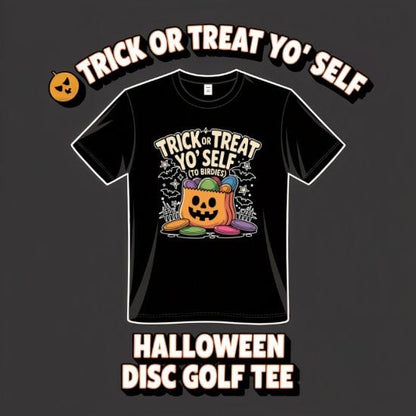 Trick or Treat Yo’ Self Halloween Disc Golf T-Shirt