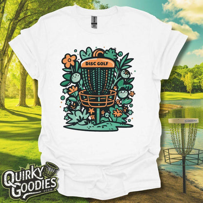 Disc Golf Basket Flowers T-Shirt