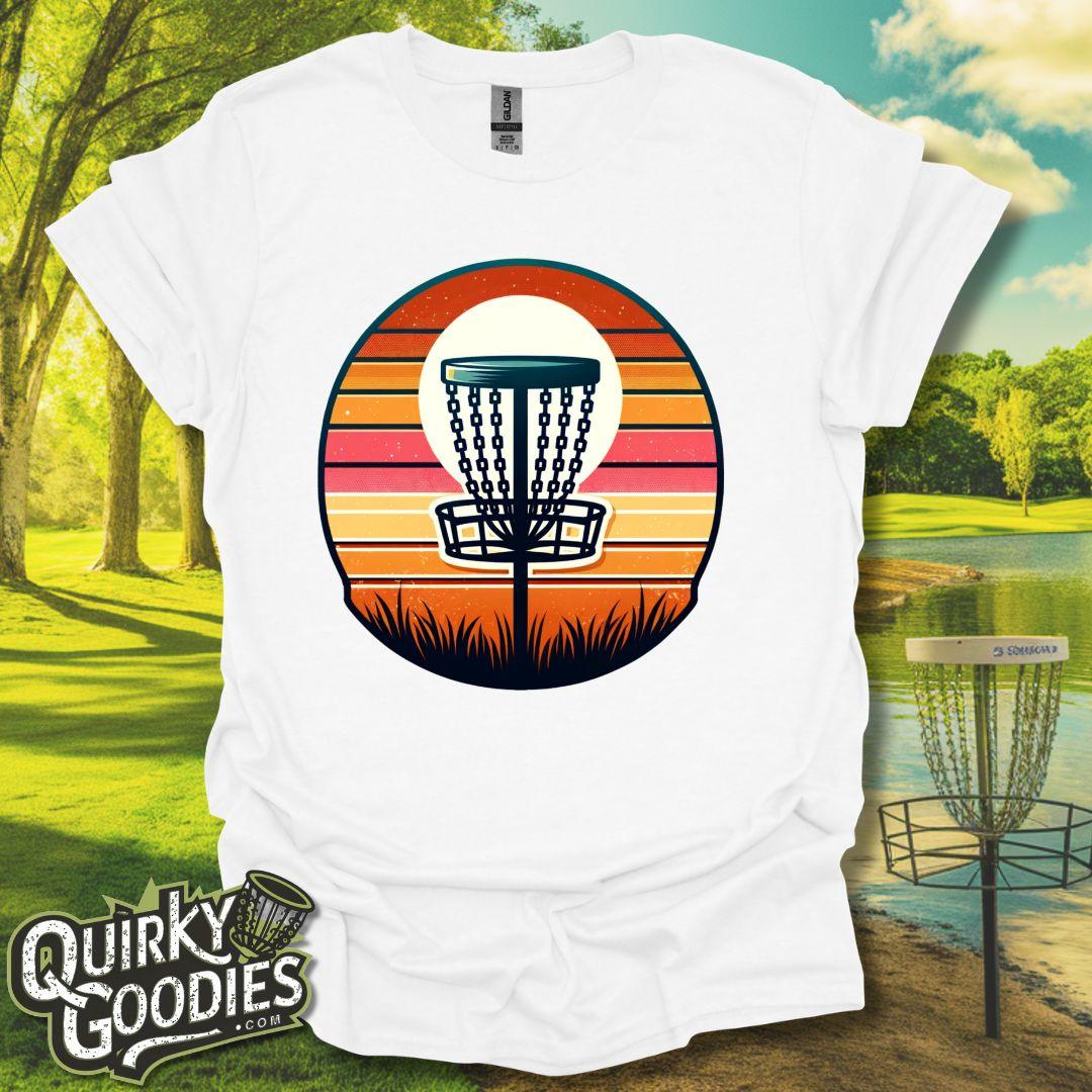 Vintage-Inspired Disc Golf - "Retro Sunset Disc Golf" Unisex T-shirt - Gifts for him - Gifts for her