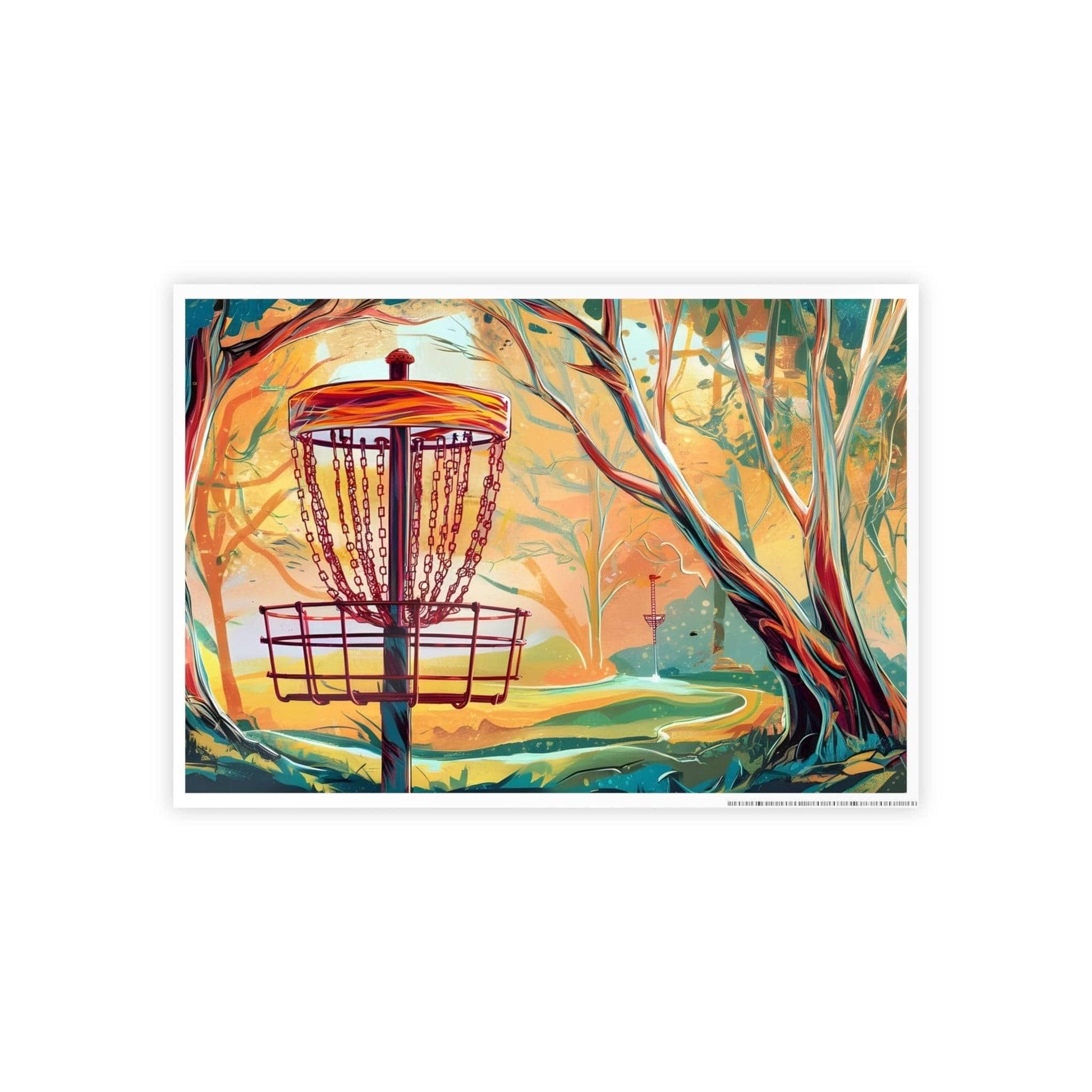 Abstract Disc Golf Pink Trees Poster - Gloss Posters - Quirky Goodies