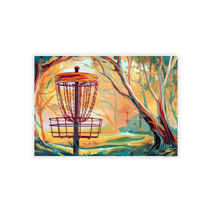 Abstract Disc Golf Pink Trees Poster - Gloss Posters - Quirky Goodies