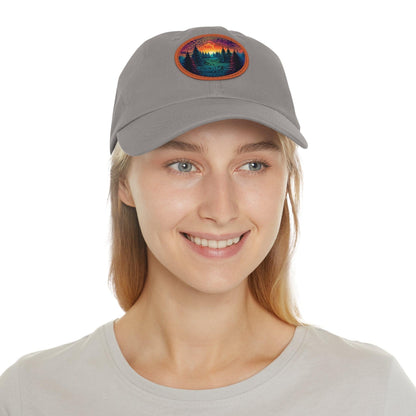 Colorful trees - Dad Hat with Leather Patch (Round) - Quirky Goodies