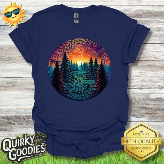Colorful Trees T - shirt - Disc Golf - Pattern - Unisex Jersey Short Sleeve Tee - Quirky Goodies