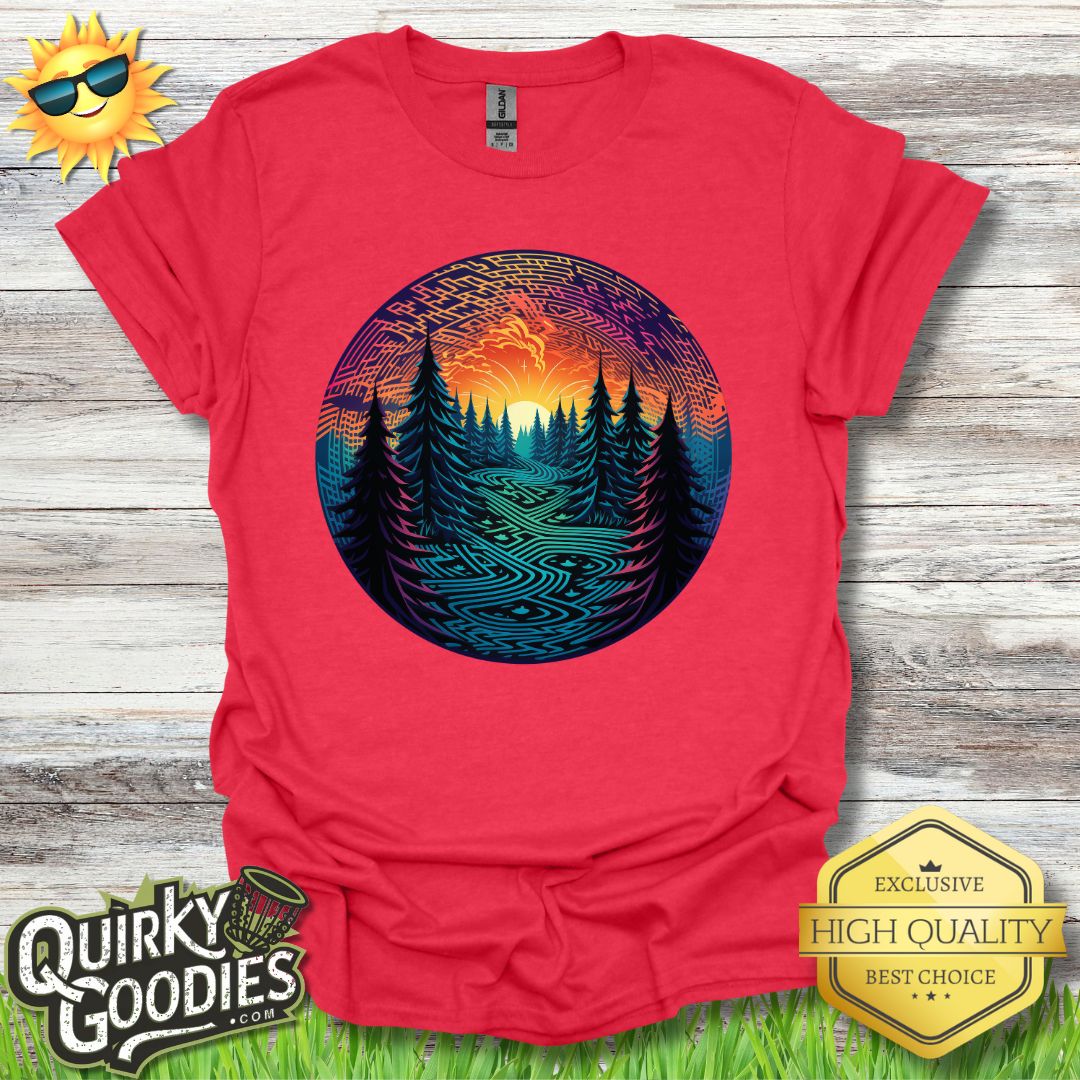 Colorful Trees T - shirt - Disc Golf - Pattern - Unisex Jersey Short Sleeve Tee - Quirky Goodies