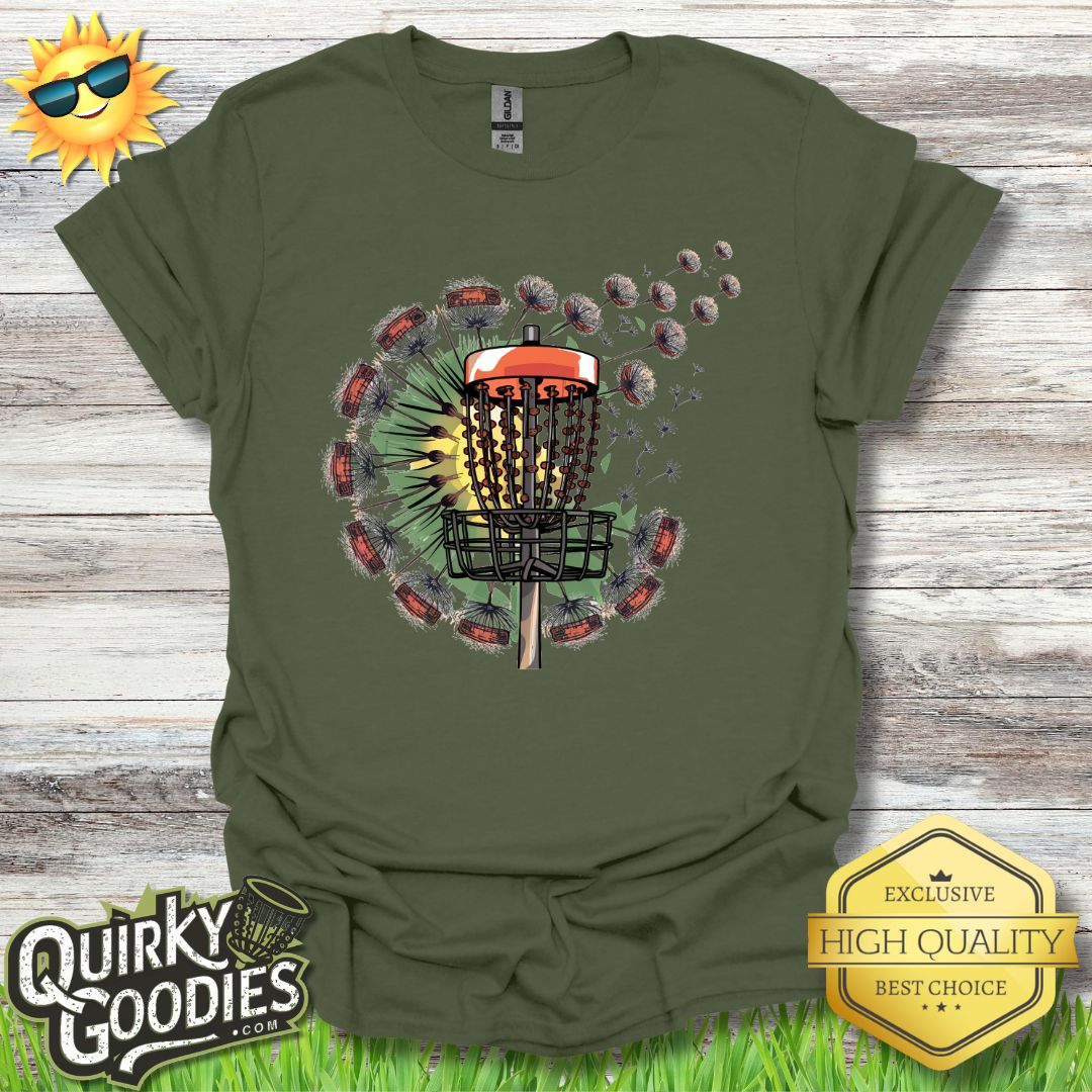 Dandelion Disc Golf Baskets T - Shirt - Quirky Goodies