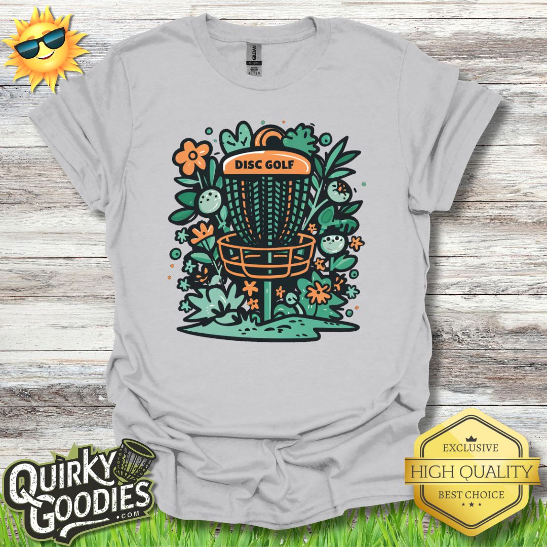 Disc Golf Basket Flowers T - Shirt - Quirky Goodies