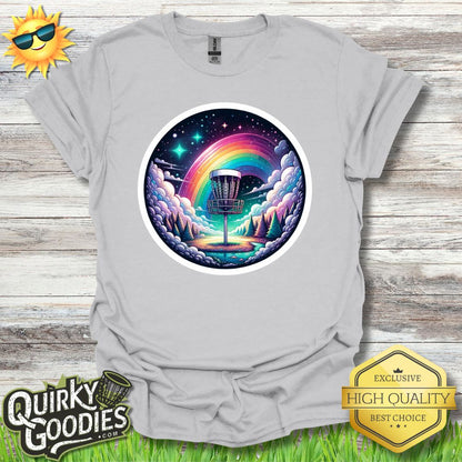 Disc Golf Basket Galaxy Rainbow T - Shirt - Quirky Goodies