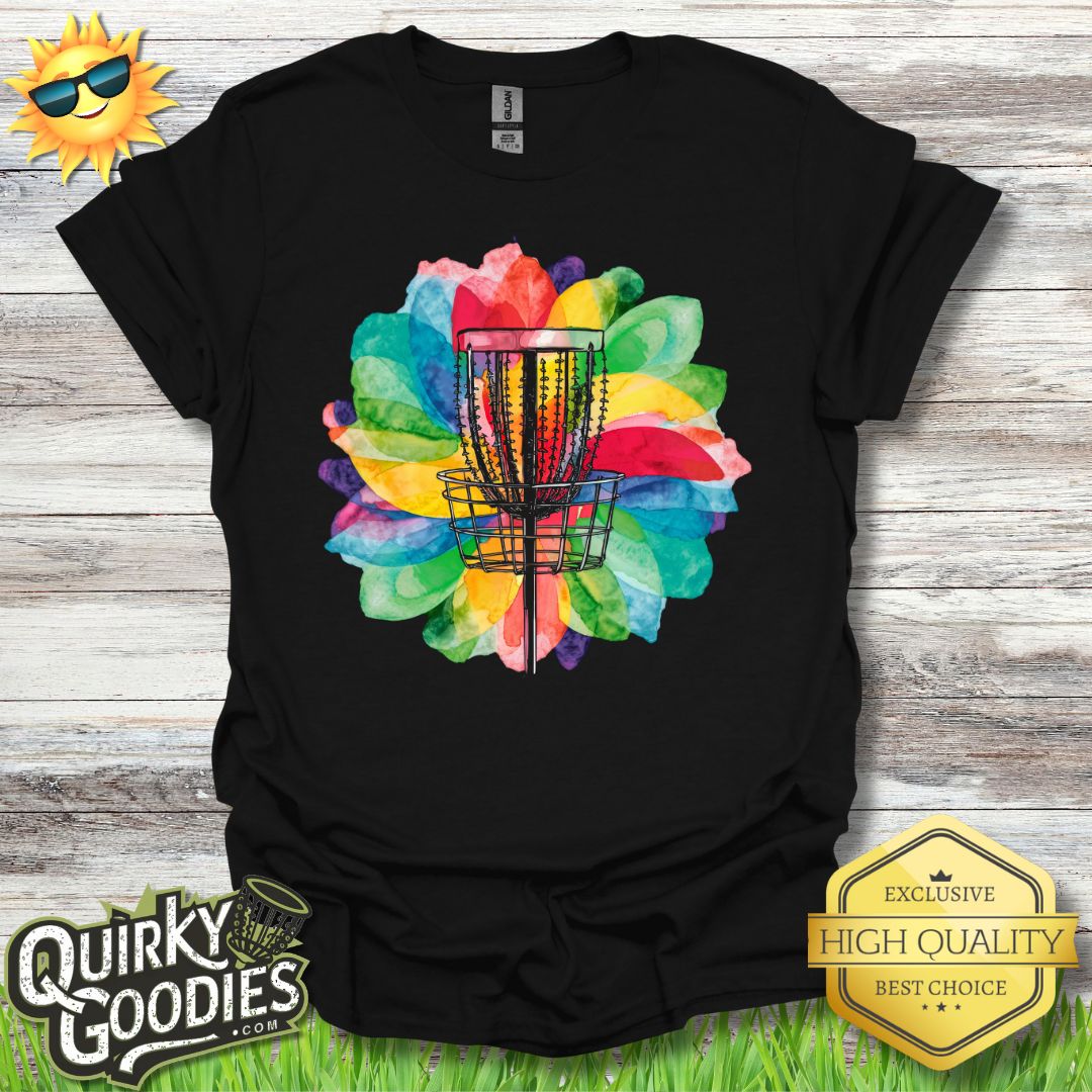 Disc Golf Basket Watercolor v2 T - Shirt - Quirky Goodies