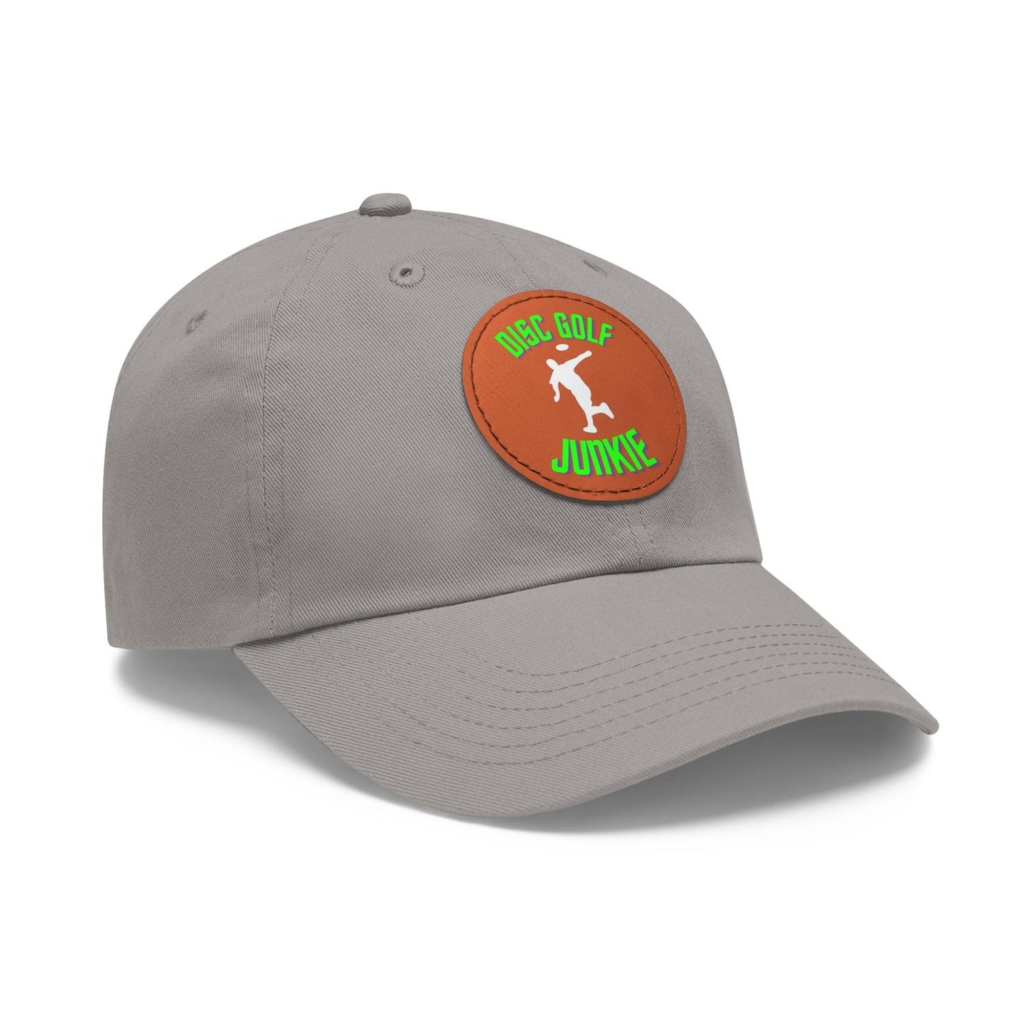 Disc Golf Junkie - Dad Hat with Leather Patch (Round) - Gifts for him - Quirky Goodies