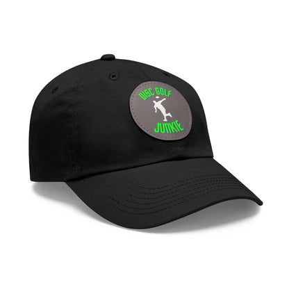 Disc Golf Junkie - Dad Hat with Leather Patch (Round) - Gifts for him - Quirky Goodies