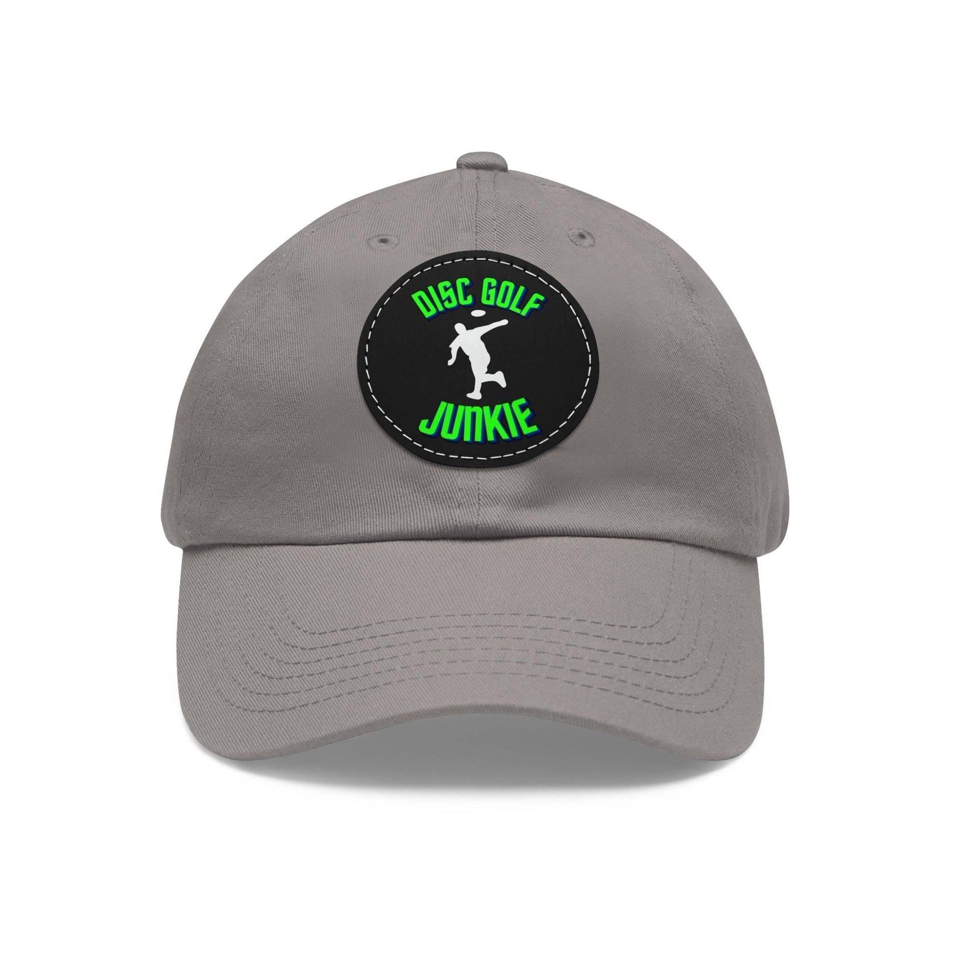 Disc Golf Junkie - Dad Hat with Leather Patch (Round) - Gifts for him - Quirky Goodies