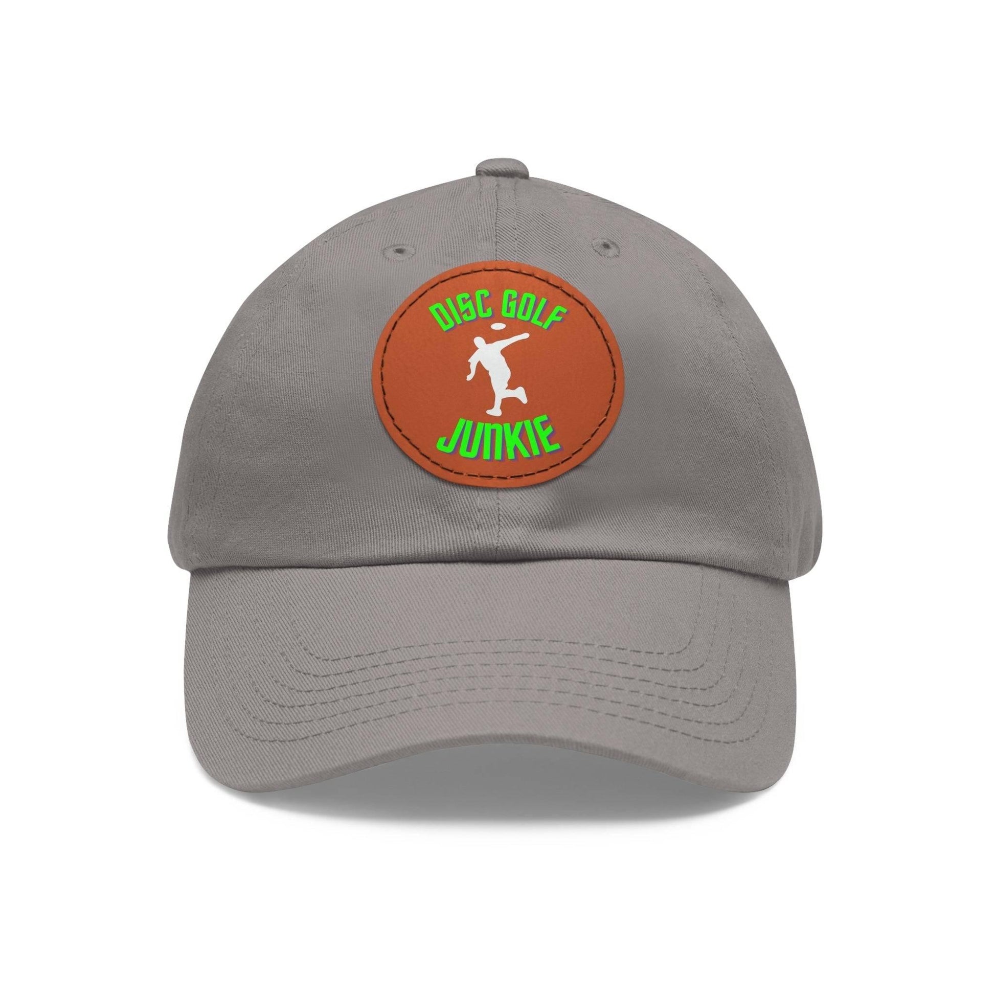 Disc Golf Junkie - Dad Hat with Leather Patch (Round) - Gifts for him - Quirky Goodies