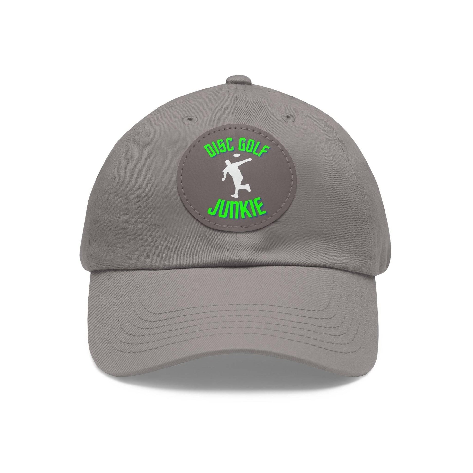 Disc Golf Junkie - Dad Hat with Leather Patch (Round) - Gifts for him - Quirky Goodies