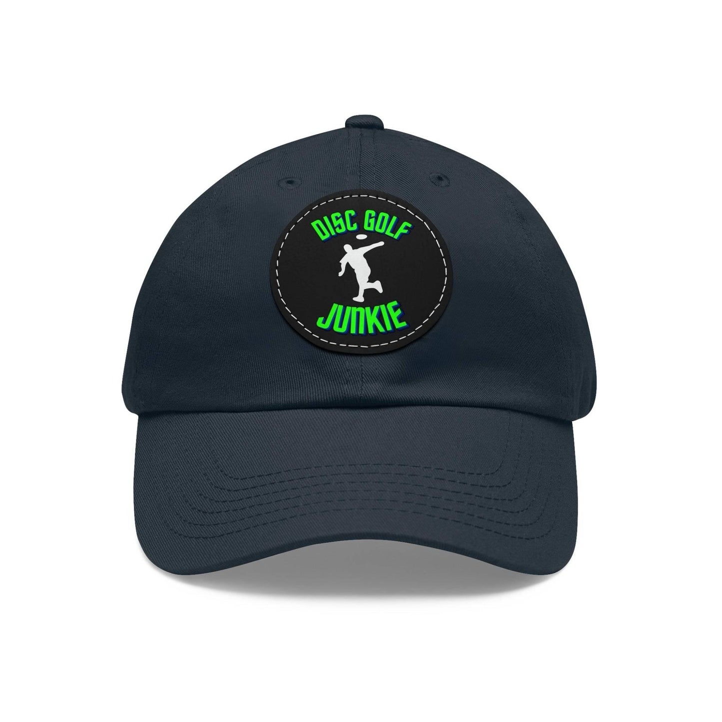 Disc Golf Junkie - Dad Hat with Leather Patch (Round) - Gifts for him - Quirky Goodies