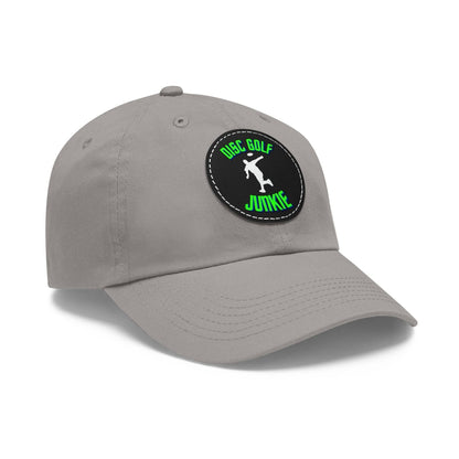 Disc Golf Junkie - Dad Hat with Leather Patch (Round) - Gifts for him - Quirky Goodies